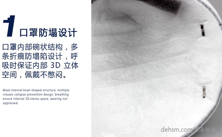 3M8246R95口罩杯狀結(jié)構(gòu)，保證口罩呼吸空間，佩戴不憋悶